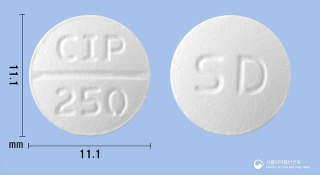 팜젠시프로플록사신정250mg(시프로플록사신염산염)