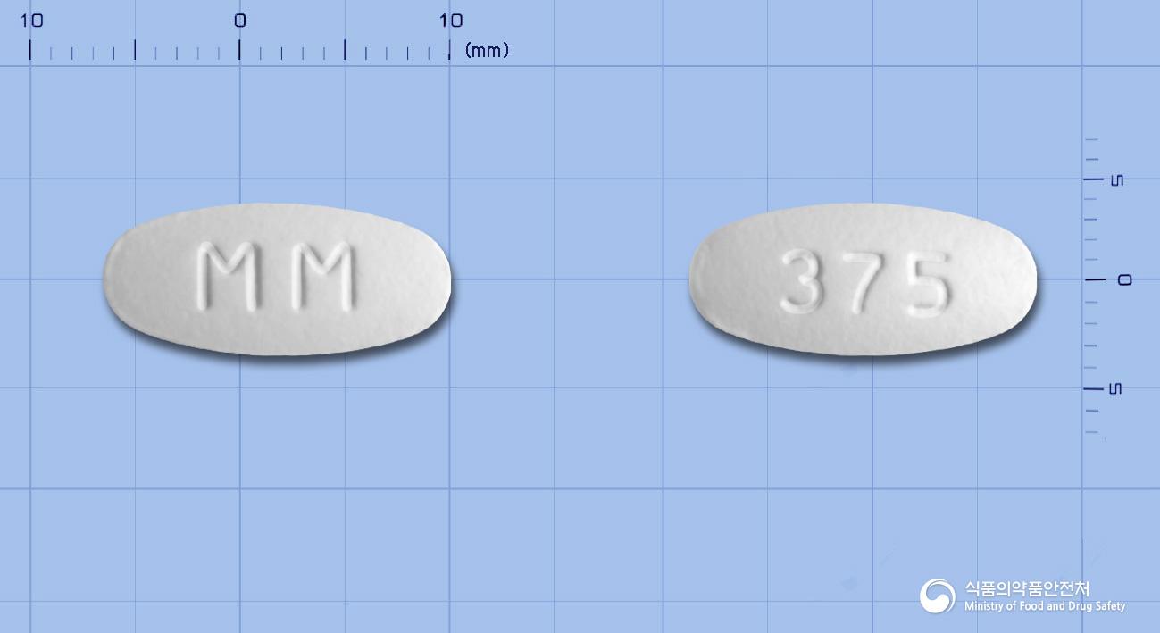 명문아모클란정375mg(아목시실린수화물·클라불란산칼륨(2:1))